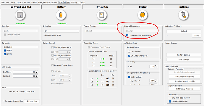 Screenshot KACO hy-sys